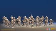 ACW Confederate Zouave Battalion Skirmishing - 24 Figures, front view