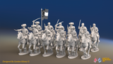ACW Confederate Virginia Cavalry Regiment - Galloping - 12 mounted figures, front view
