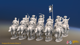 ACW Confederate Virginia Cavalry Regiment - Galloping - 12 mounted figures, rear view