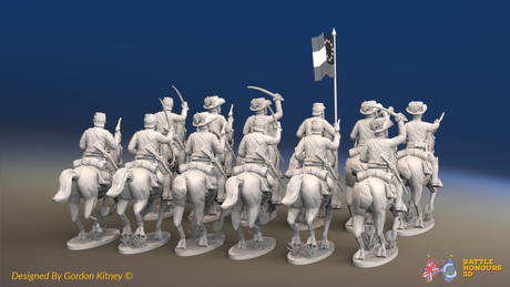 ACW Confederate Virginia Cavalry Regiment - Galloping - 12 mounted figures, rear view