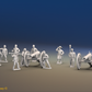 ACW Confederate Artillery Battery - 3 guns and 15 figures, front view