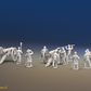ACW Confederate Artillery Battery - 3 guns and 15 figures, rear view