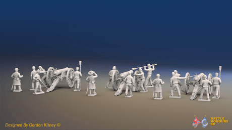 ACW Confederate Artillery Battery - 3 guns and 15 figures, rear view