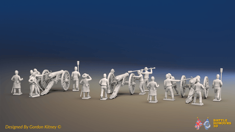 ACW Union Artillery Battery - 3 guns and 15 figures, rear view