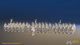 ACW Union Cavalry Brigade - Sack Coats, Galloping - 37 mounted figures, front view