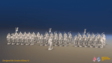 ACW Union Cavalry Brigade - Shell Jackets, Galloping - 37 mounted figures, front view