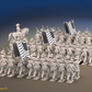 ACW Union Infantry Brigade - Sack Coats and Hardee Hats, Marching - 72 infantry and mounted commander, rear view