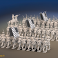 ACW Union Infantry Brigade - Sack Coats and Kepis, Marching - 72 infantry and mounted commander, rear view
