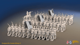 ACW Union Infantry Brigade - Sack Coats and Kepis, Marching - 72 infantry and mounted commander, rear view