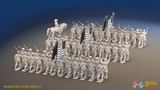 ACW Union Zouave Brigade - Fezzes, Marching - 72 infantry and mounted commander, rear view