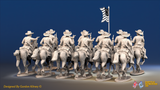 ACW Union Cavalry Regiment - Sack Coats, Galloping with Pistols - 12 mounted figures, rear view