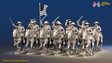 ACW Union Cavalry Regiment - Sack Coats, Galloping with Swords - 12 mounted figures, front view