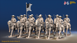 ACW Union Cavalry Regiment - Sack Coats, Trotting with Carbines - 12 mounted figures, front view