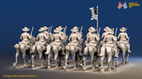 ACW Union Cavalry Regiment - Sack Coats, Trotting with Carbines - 12 mounted figures, rear view