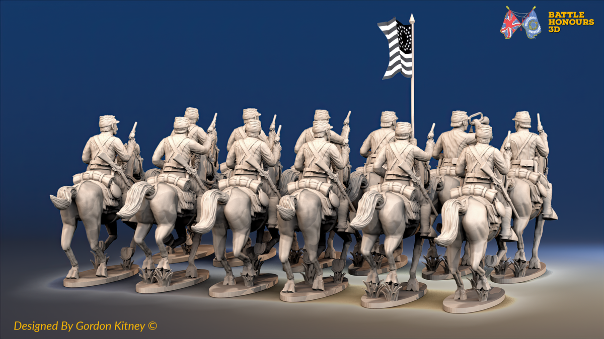 ACW Union Cavalry Regiment - Shell Jackets, Galloping with Pistols - 12 mounted figures, rear view