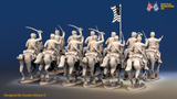 ACW Union Cavalry Regiment - Shell Jackets, Galloping with Swords - 12 mounted figures, rear view