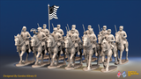 ACW Union Cavalry Regiment - Shell Jackets, Trotting with Carbines - 12 mounted figures, front view