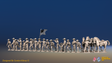 ACW Union Dismounted Cavalry - Sack Coats and Hats - 19 figures and 4 horses, front view