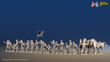 ACW Union Dismounted Cavalry - Shell Jackets and Kepis - 19 figures and 4 horses, front view