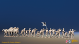 ACW Union Dismounted Cavalry - Shell Jackets and Kepis - 19 figures and 4 horses, rear view
