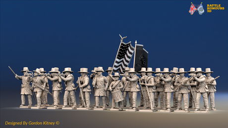 ACW Union Iron Brigade Battalion Firing Line, Sack Coat and Hardee Hat - 24 Figures, front view