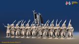 ACW Union Zouave Battalion at Right Shoulder Shift, Fez - 24 Figures, front view