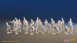Napoleonic British 95th Rifles Battalion Skirmishing - Mixed Headgear - 24 figures, front view