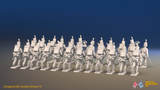 Napoleonic British Rifles Battalion Advancing - Shakos - 24 figures, rear view
