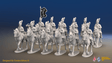 Napoleonic British Light Dragoon Regiment - Tarleton Helmets, Trotting - 12 mounted figures, front view