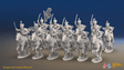 Napoleonic British Hussar Regiment - Bell Shakos, Galloping - 12 mounted figures, front view