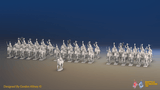 Napoleonic British Heavy Dragoon Brigade - Plumed Bicornes, Galloping - 37 mounted figures, front view