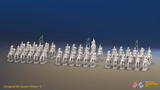 Napoleonic British Heavy Dragoon Brigade - Bicornes, Trotting - 37 mounted figures, rear view
