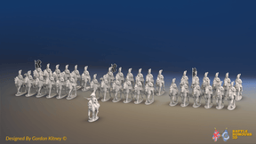 Napoleonic British Light Dragoon Brigade - Tarleton Helmets, Trotting - 37 mounted figures, front view