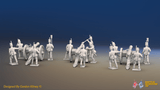 Napoleonic British Foot Artillery Battery - Shakos - 3 guns and 12 figures, rear view