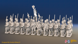 Napoleonic French Line Infantry Battalion Advancing - Greatcoats and Shakos - 24 figures, front view