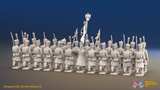 Napoleonic French Line Infantry Battalion Advancing - Greatcoats and Shakos - 24 figures, rear view