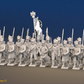 Napoleonic French Line Infantry Battalion Advancing - Shakos, Greatcoats and Gaiters - 24 figures, front view