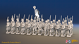 Napoleonic French Line Infantry Battalion Advancing - Shakos, Greatcoats and Gaiters - 24 figures, front view