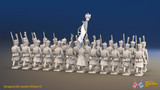 Napoleonic French Line Infantry Battalion Advancing - Shakos, Greatcoats and Gaiters - 24 figures, rear view