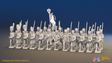 Napoleonic French Line Infantry Battalion Advancing - Greatcoats, Gaiters and Bearskin Grenadiers - 24 figures, front view