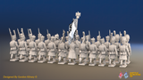 Napoleonic French Line Infantry Battalion Advancing - Greatcoats, Gaiters and Bearskin Grenadiers - 24 figures, rear view