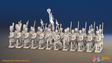 Napoleonic French Line Infantry Battalion Advancing - Greatcoats and Bearskin Grenadiers - 24 figures, front view