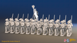 Napoleonic French Line Infantry Battalion Advancing - Jackets and Bicornes - 24 figures, front view