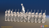 Napoleonic French Line Infantry Battalion Advancing - Jackets, Bicornes and Bearskin Grenadiers - 24 figures, front view