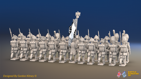 Napoleonic French Line Infantry Battalion Advancing - Jackets, Bicornes and Bearskin Grenadiers - 24 figures, rear view