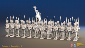 Napoleonic French Line Infantry Battalion Advancing - Jackets, Shakos and Gaiters - 24 figures, front view