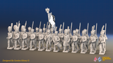 Napoleonic French Line Infantry Battalion Advancing - Jackets and Bearskin Grenadiers - 24 figures, front view