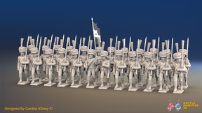 Napoleonic French Elite Light Infantry Battalion March Attack - Colpacks, Jackets and Boots - 24 figures, front view