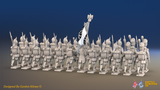 Napoleonic French Foot Dragoon Battalion Advancing - Gaiters and Bearskin Elite Troops - 24 figures, rear view