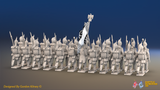 Napoleonic French Foot Dragoon Battalion Advancing - Plumed Helmets - 24 figures, rear view